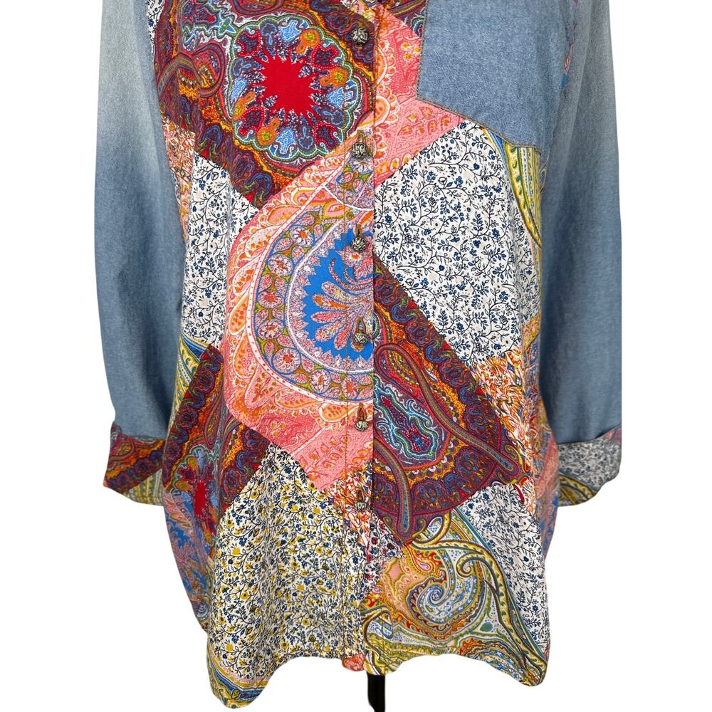 Anthropologie Aratta Silent Journey Texas Shirt, Paisley, Floral, Size Medium - Picture 5 of 14